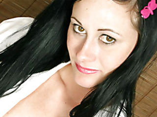 Brunette hair schoolgirl can't live without playing with her wet slit and soft love button
